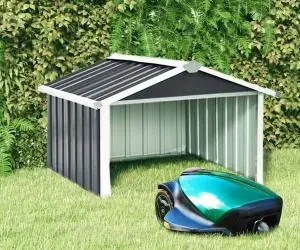 vidaXL Șopron robot de gazon, 92x97x63cm, antracit, oțel zincat