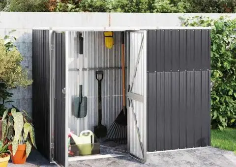 Șopron de grădină, antracit, 225x89x161 cm, oțel galvanizat - 1/5