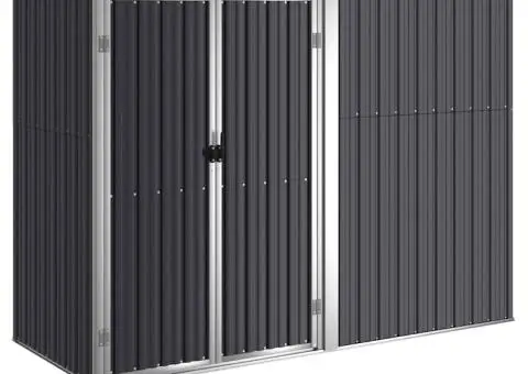 Șopron de grădină, antracit, 225x89x161 cm, oțel galvanizat - 2/5