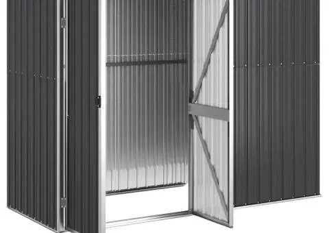 Șopron de grădină, antracit, 225x89x161 cm, oțel galvanizat - 4/5