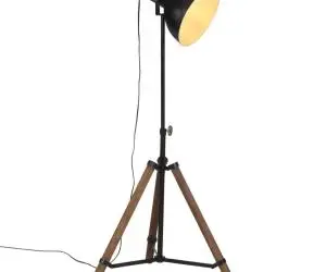 vidaXL Lampă de podea 25 W, negru, 75x75x90-150 cm, E27
