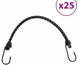 vidaXL Corzi elastice cu benzi reflectorizante/cârlige 25 buc. 38 cm