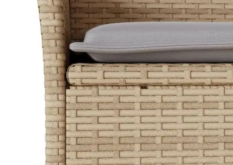 Set mobilier de grădină cu perne 7 piese bej poliratan & sticlă - 5/5