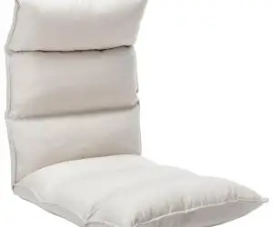 vidaXL Scaun de podea pliabil, crem, material textil