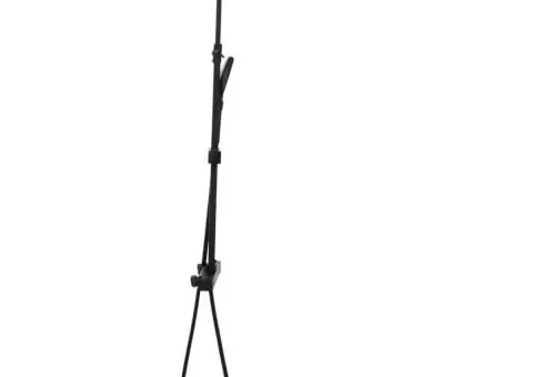 Set de duș cu două capete, mixer și furtun, negru, alamă - 4/5