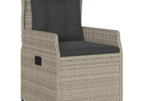 Set mobilier de grădină cu perne, 3 piese,gri deschis,poliratan - 3/5