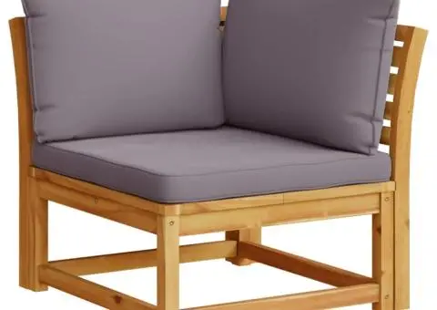 Set mobilier grădină cu perne, 10 piese, lemn masiv acacia - 4/5