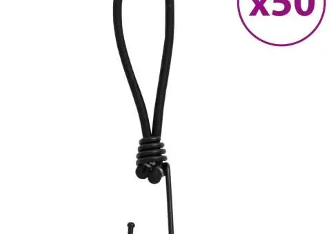 Funie elastică cu cârlige, 50 buc., 17 cm - 1/5