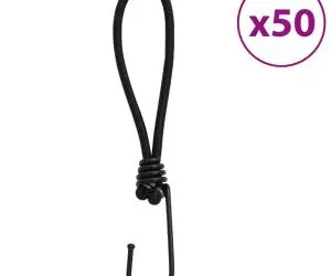 vidaXL Funie elastică cu cârlige, 50 buc., 17 cm