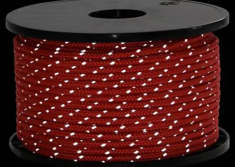 Funie pentru cort cu benzi reflectorizante și chei, 50 m, 5 mm - 3/5