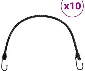 vidaXL Corzi elastice cu benzi reflectorizante/cârlige 10 buc. 59 cm
