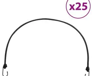 vidaXL Corzi elastice cu benzi reflectorizante/cârlige 25 buc. 100 cm