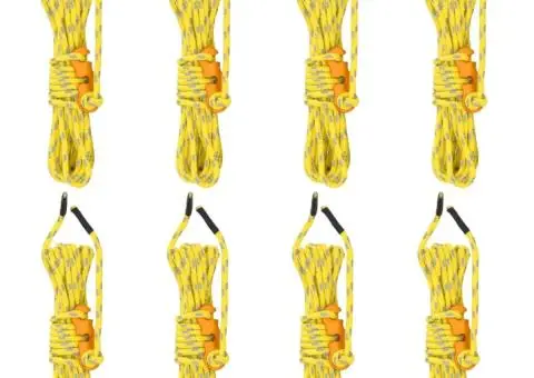 Funie pentru cort cu chei reflectorizante, 8 buc., 4 m, 4 mm - 1/5