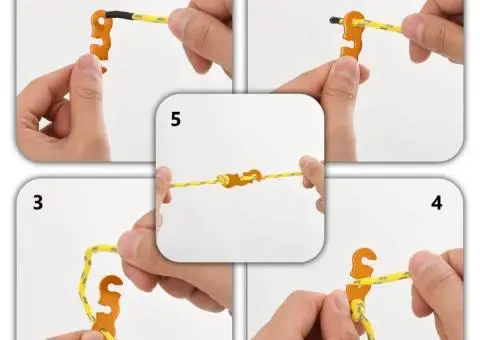 Funie pentru cort cu chei reflectorizante, 8 buc., 4 m, 4 mm - 2/5