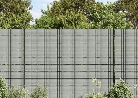 Paravane de grădină, 10 buc., gri piatră, 252,5x19 cm, PVC - 1/5