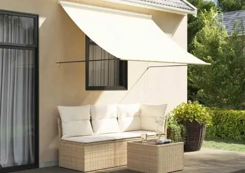 Copertină retractabilă, crem, 250x150 cm, țesătură și oțel - 1/5