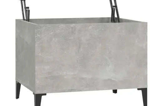 Măsuță de cafea, gri beton, 60x44,5x45 cm, lemn prelucrat - 2/5