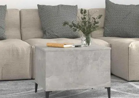 Măsuță de cafea, gri beton, 60x44,5x45 cm, lemn prelucrat - 3/5