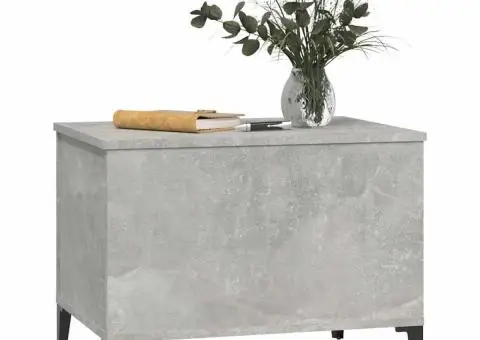 Măsuță de cafea, gri beton, 60x44,5x45 cm, lemn prelucrat - 4/5