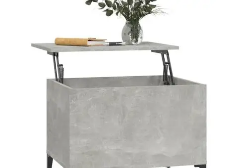 Măsuță de cafea, gri beton, 60x44,5x45 cm, lemn prelucrat - 5/5