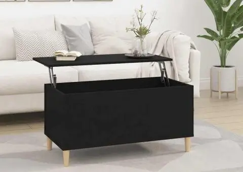 Măsuță de cafea, negru, 90x44,5x45 cm, lemn compozit - 1/5