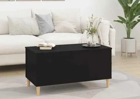 Măsuță de cafea, negru, 90x44,5x45 cm, lemn compozit - 3/5