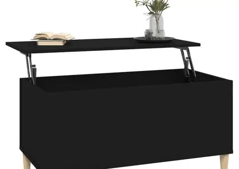 Măsuță de cafea, negru, 90x44,5x45 cm, lemn compozit - 5/5