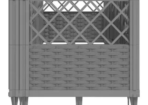 Jardinieră grădină cu țăruși gri deschis 123,5x43,5x43,5 cm PP - 4/5