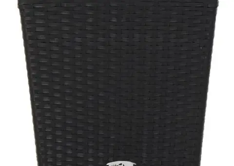 Masă de ceai negru 41,5x41,5x43 cm poliratan lemn masiv acacia - 2/5