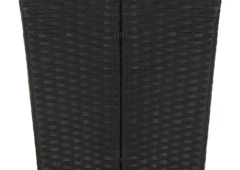 Masă de ceai negru 41,5x41,5x43 cm poliratan lemn masiv acacia - 4/5