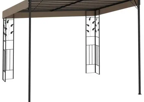 Pavilion montat pe perete, gri taupe, 3x3x2,5 m - 4/5