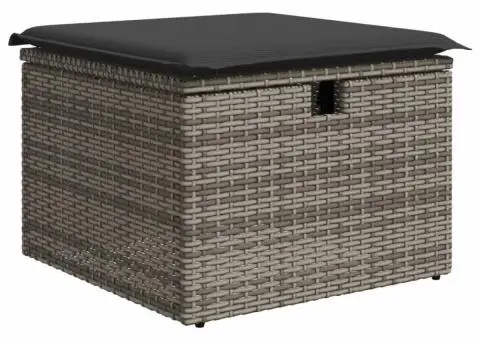 Set mobilier grădină cu perne, 6 piese, gri, poliratan - 5/5