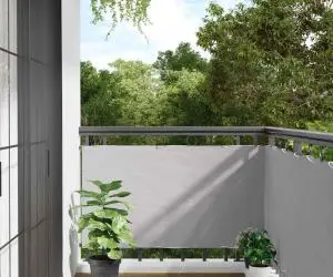 vidaXL Paravan de balcon, gri, 700x75 cm, PVC