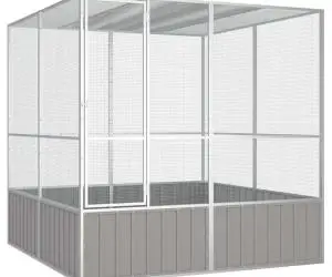 vidaXL Colivie pentru păsări gri 213,5x217,5x211,5 cm oțel galvanizat