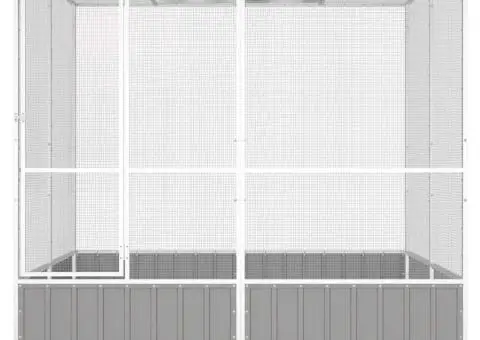 Colivie pentru păsări gri 213,5x217,5x211,5 cm oțel galvanizat - 3/5