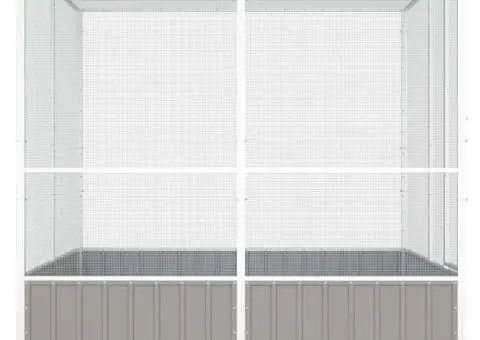 Colivie pentru păsări gri 213,5x217,5x211,5 cm oțel galvanizat - 4/5