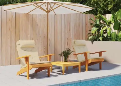 Perne pentru scaun Adirondack, 2 buc, bej, textil oxford - 1/5