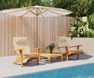 vidaXL Perne pentru scaun Adirondack, 2 buc, bej, textil oxford