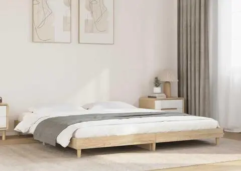 Cadru pat fără saltea stejar sonoma, 180x200cm, lemn prelucrat - 1/5