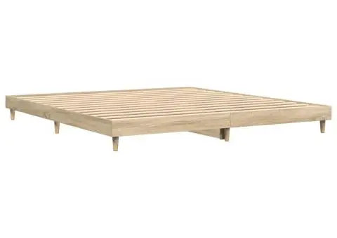 Cadru pat fără saltea stejar sonoma, 180x200cm, lemn prelucrat - 2/5