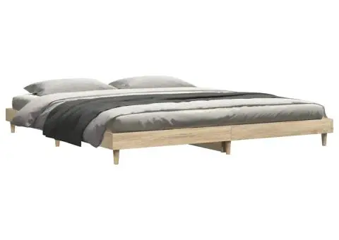 Cadru pat fără saltea stejar sonoma, 180x200cm, lemn prelucrat - 3/5