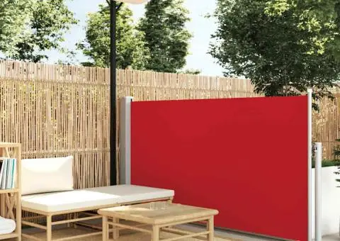 Copertină laterală retractabilă de terasă, roșu, 120 x 500 cm - 1/5