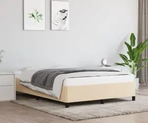 vidaXL Cadru de pat fără saltea, crem, 140x200 cm, textil