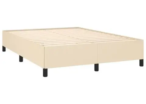 Cadru de pat fără saltea, crem, 140x200 cm, textil - 3/5