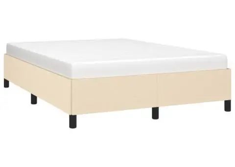 Cadru de pat fără saltea, crem, 140x200 cm, textil - 4/5