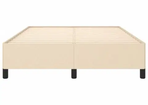 Cadru de pat fără saltea, crem, 140x200 cm, textil - 5/5