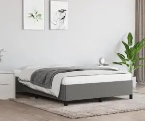 vidaXL Cadru de pat fără saltea, gri închis, 140x200 cm, textil