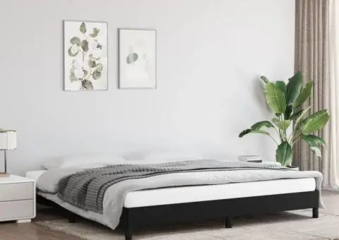 Cadru de pat fără saltea, negru, 200x200 cm, textil - 1/5