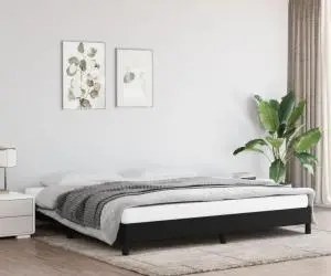 vidaXL Cadru de pat fără saltea, negru, 200x200 cm, textil
