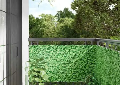 Paravan de balcon cu aspect de plantă, verde, 800x75 cm, PVC - 1/5